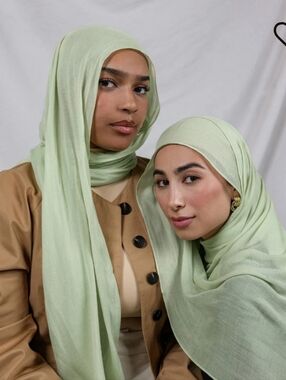 Vela Matcha Milk Double Modal Hijab (Light Green Hijab) New With Tags